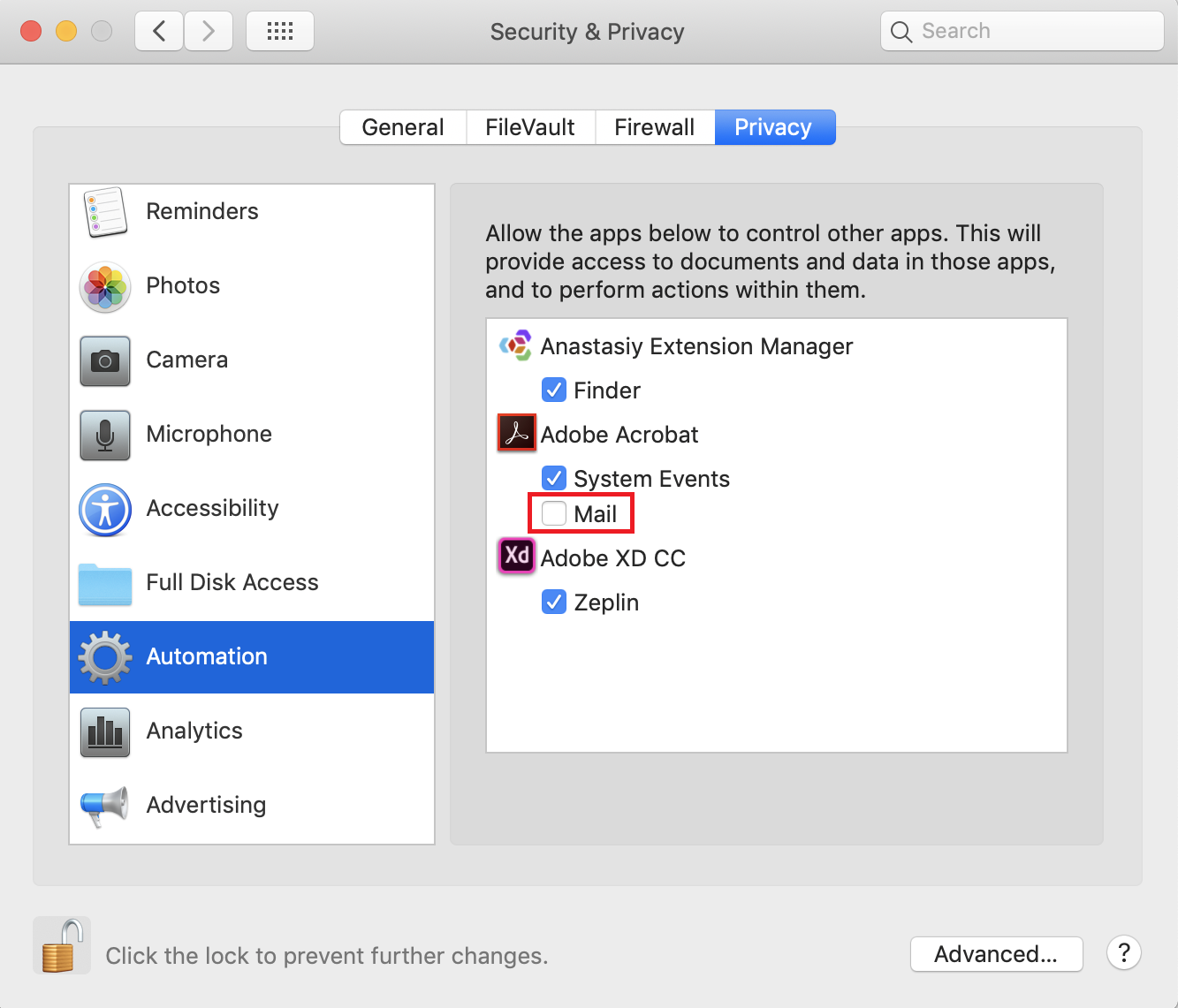 change security status of adobe document for mac